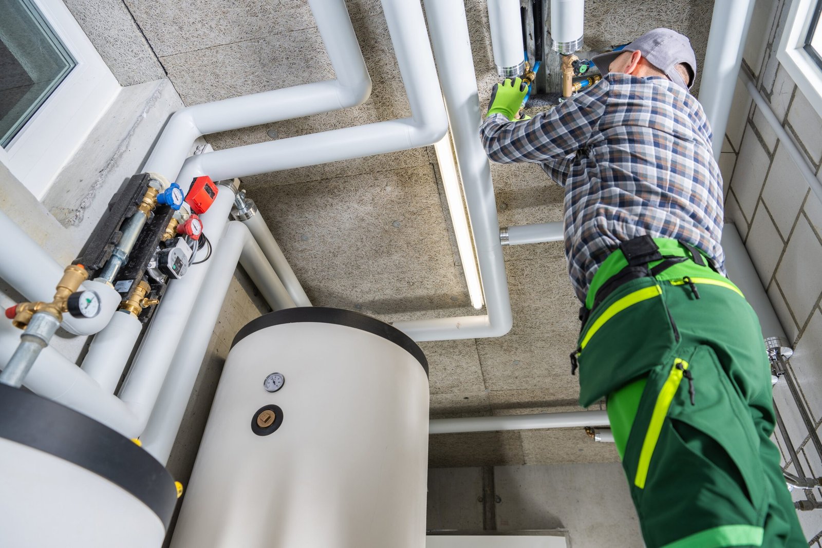 Plumber removing old galvanized pipes during a repipe in Oceanside, CA